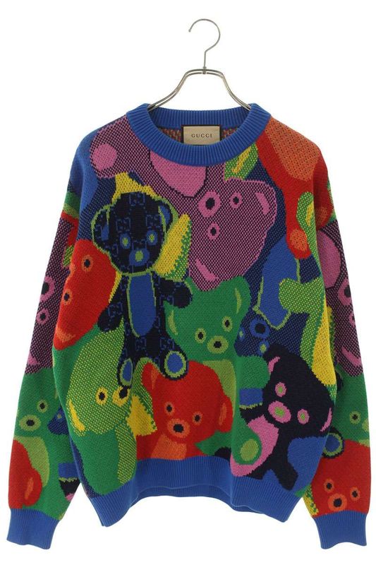 Gucci 741902 Xkc7r Gucci Bear Wool Crew Neck Knit Men's M