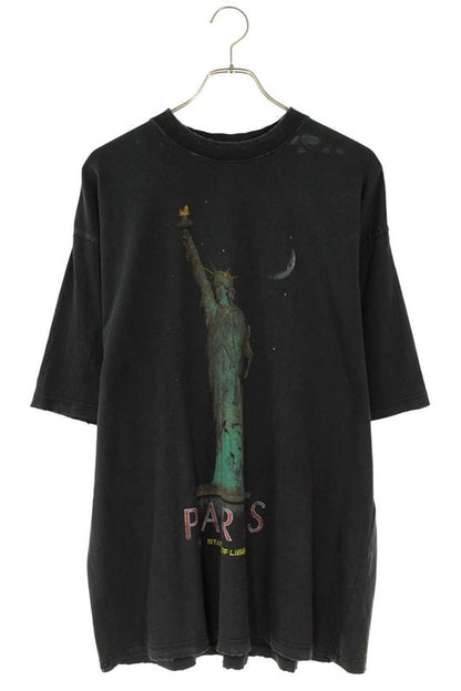 Balenciaga 764235 Tqvr9 Vintage Finish Statue Of Liberty Print T-shirt Men's S