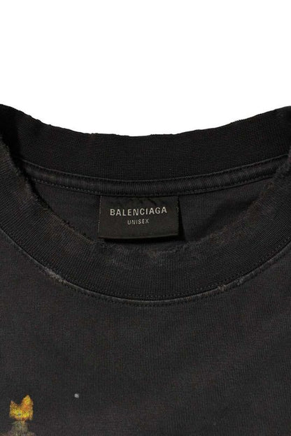 Balenciaga 764235 Tqvr9 Vintage Finish Statue Of Liberty Print T-shirt Men's S