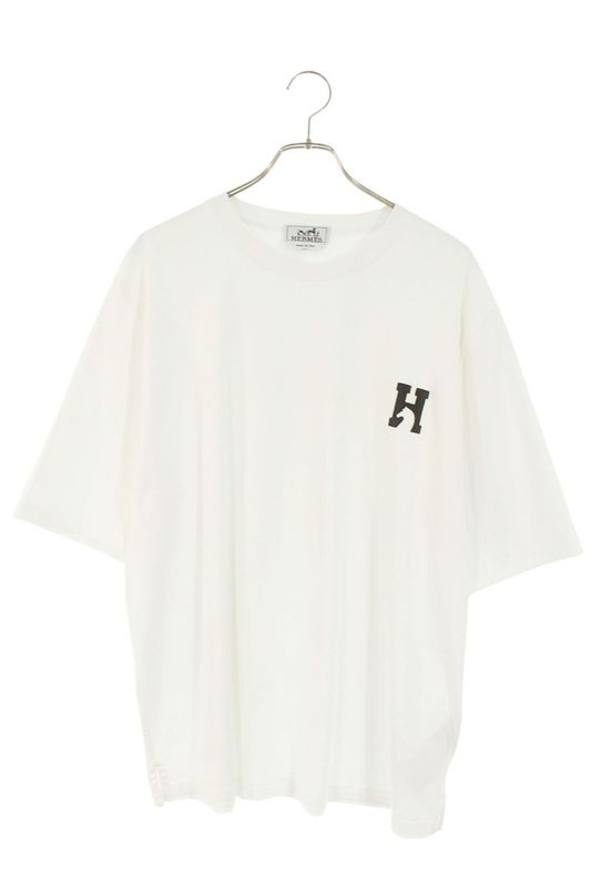 Hermes H567810ha H Logo Leather Patch T-shirt Men's XL