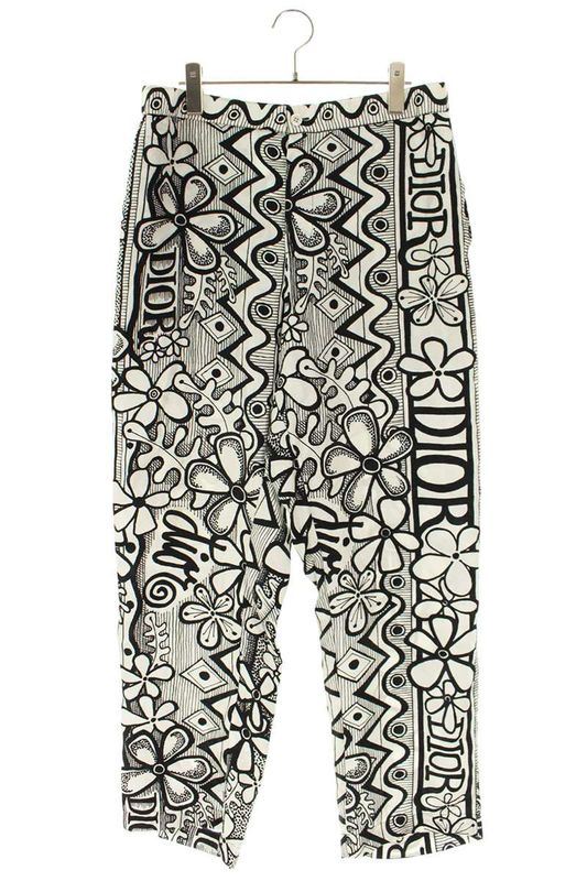 Dior X Sean Stussy 033b151a4979 All-over Silk Pajama Long Pants Men's 52