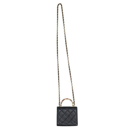 Chanel Mini Matelasse Beaded Handle Lambskin Shoulder Bag Women