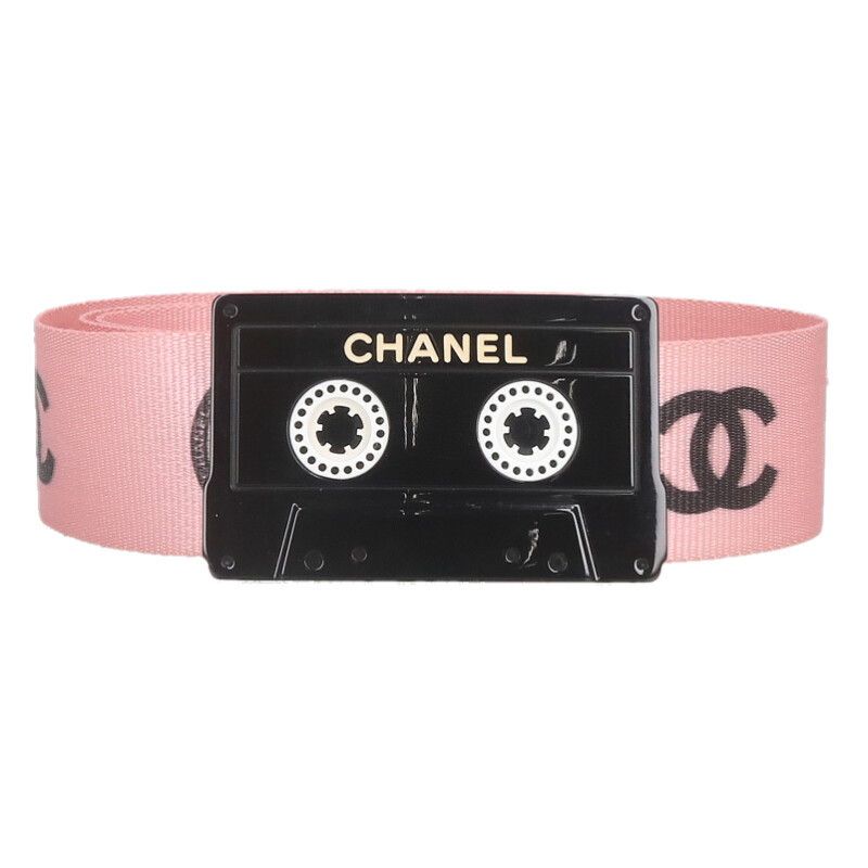Chanel 04P Cassette Nylon Belt Ladies