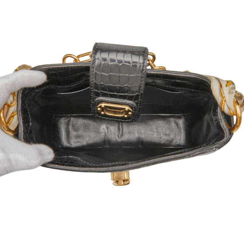 Louis Vuitton Monogram Charm Sac Flar Chain Shoulder Bag Handbag M95151 Black