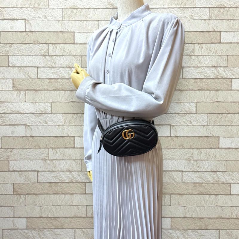 Gucci GG Marmont Waist Bag Leather 476434 Unisex Gucci  Gucci