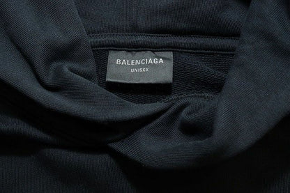 Balenciaga 23AW Damaged Logo Print Sweatshirt Pullover Hoodie Size 1 Black