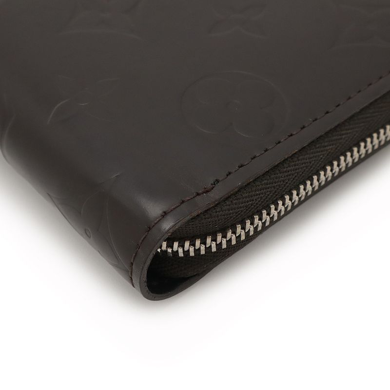 Louis Vuitton Monogram Glace Portobier Monet Zip Round Zipper Bifold Wallet