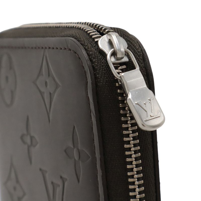 Louis Vuitton Monogram Glace Portobier Monet Zip Round Zipper Bifold Wallet