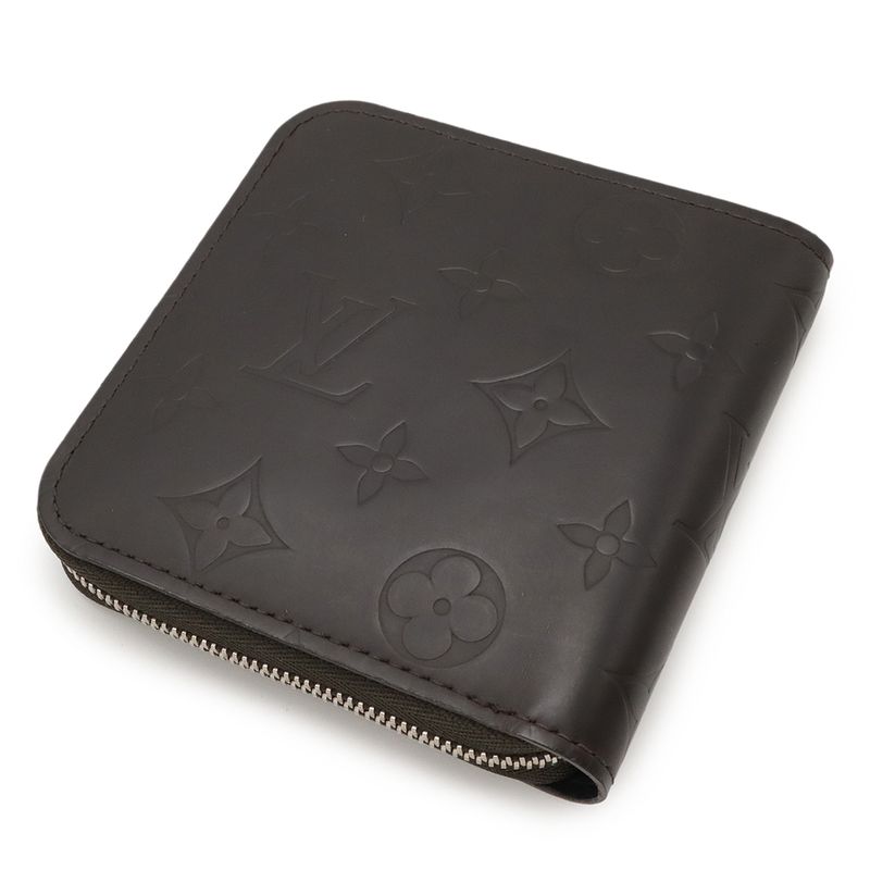 Louis Vuitton Monogram Glace Portobier Monet Zip Round Zipper Bifold Wallet