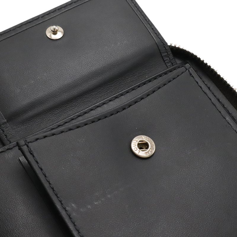 Louis Vuitton Monogram Glace Portobier Monet Zip Round Zipper Bifold Wallet