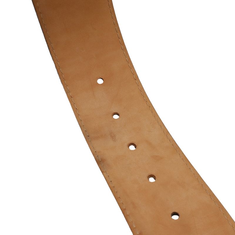 Louis Vuitton Sainture Jeans Belt Leather Noir Black Silver Hardware Men's #80