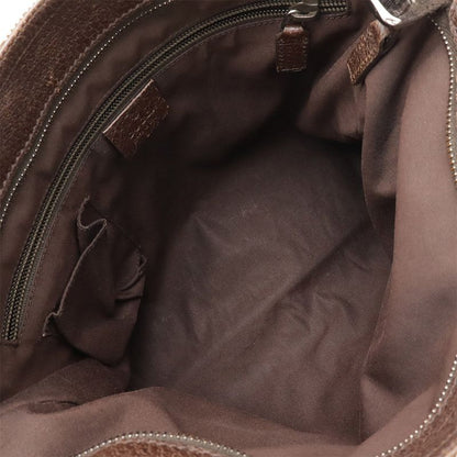 Gucci GG Canvas Sherry Line Shoulder Bag Crossbody Leather Khaki Beige Dark