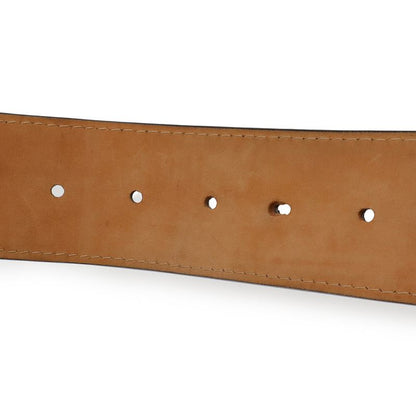 Louis Vuitton Santure Jeans Belt Leather Noir Black Silver Hardware Men's #90