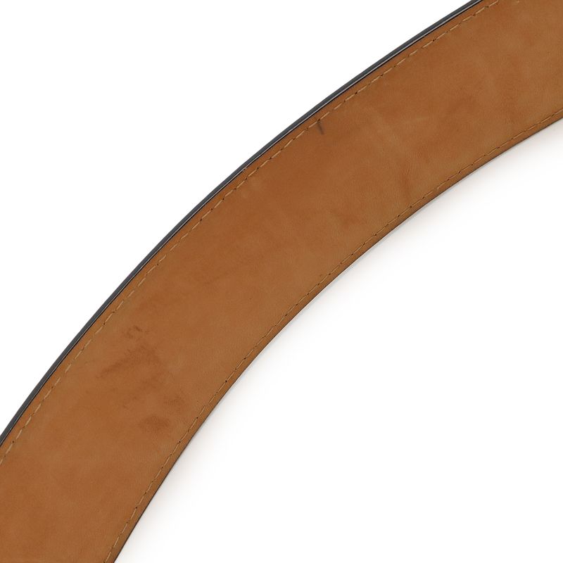 Louis Vuitton Santure Jeans Belt Leather Noir Black Silver Hardware Men's #90