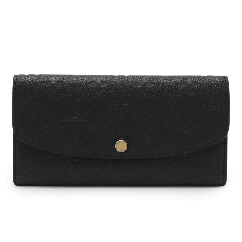 Louis Vuitton Monogram Empreinte Portefeuille Emily Bifold Long Wallet Noir