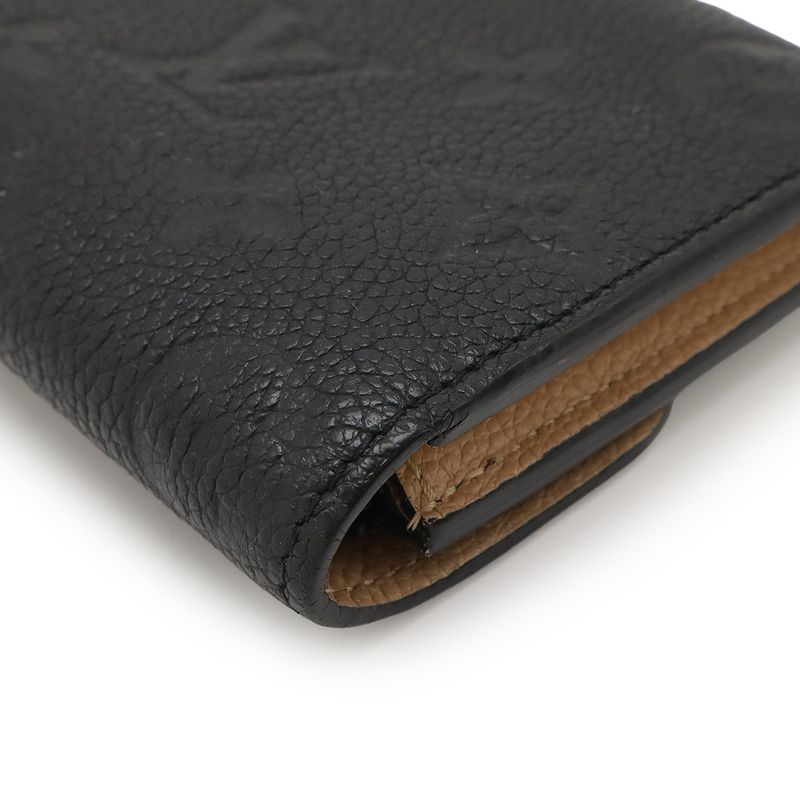 Louis Vuitton Monogram Empreinte Portefeuille Emily Bifold Long Wallet Noir