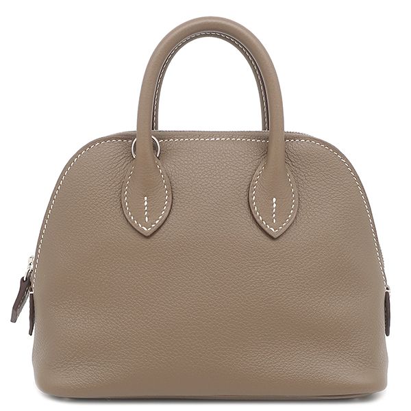 Hermes 2-Way Bag Bolide 1923 Mini Verso Evercolor Etoupe X Rouge Tomato Silver