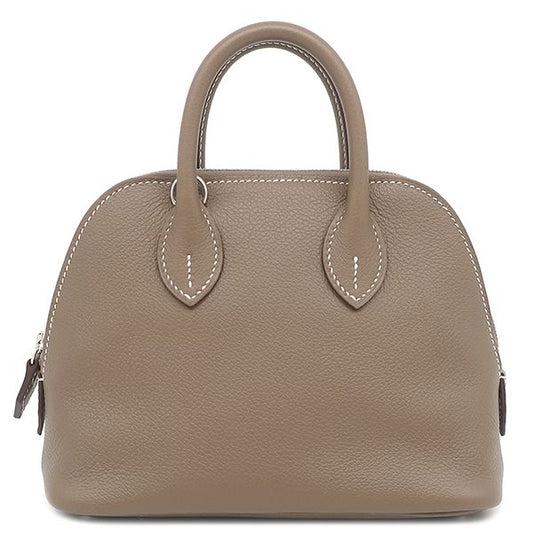 Hermes 2-Way Bag Bolide 1923 Mini Verso Evercolor Etoupe X Rouge Tomato Silver