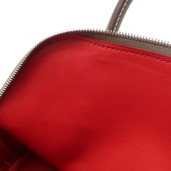 Hermes 2-Way Bag Bolide 1923 Mini Verso Evercolor Etoupe X Rouge Tomato Silver