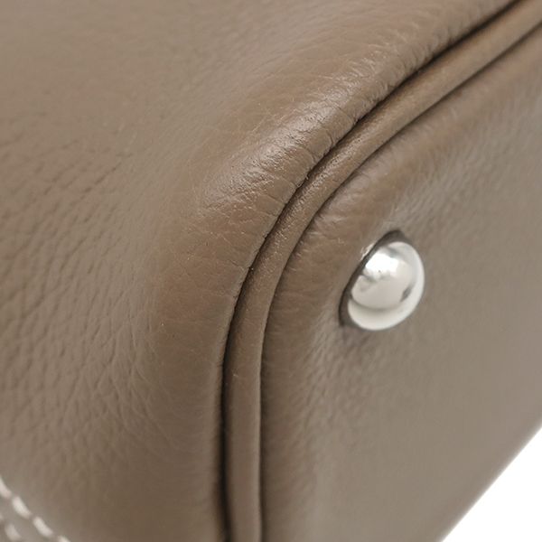 Hermes 2-Way Bag Bolide 1923 Mini Verso Evercolor Etoupe X Rouge Tomato Silver