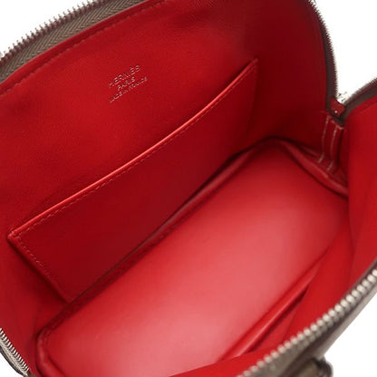 Hermes 2-Way Bag Bolide 1923 Mini Verso Evercolor Etoupe X Rouge Tomato Silver