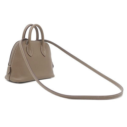 Hermes 2-Way Bag Bolide 1923 Mini Verso Evercolor Etoupe X Rouge Tomato Silver