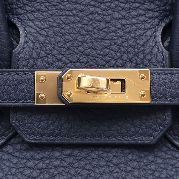 Hermes Handbag Birkin 25 Togo Blue Abyss Gold Hardware Never Used Navy Blue K