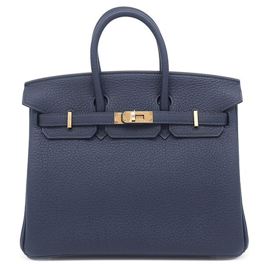 Hermes Handbag Birkin 25 Togo Blue Abyss Gold Hardware Never Used Navy Blue K