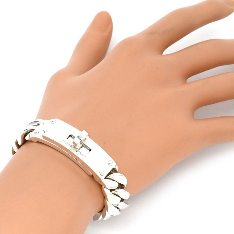 Hermes Bracelet Kelly Grumet Silver 925 Silver Sh Ag925 Chain [box