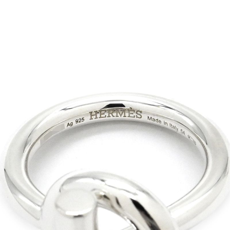 Hermes Ring Echape MM Silver 925 Silver #54(jp14) Sv925 Ag925 Size 14