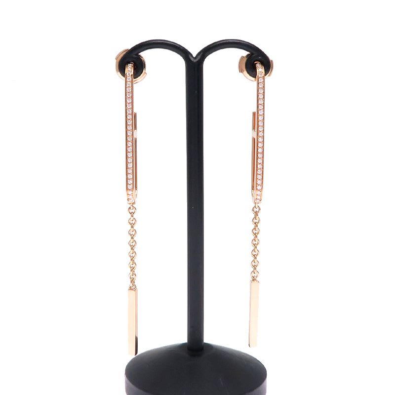 Hermes Rose Gold Chain Link Earrings
