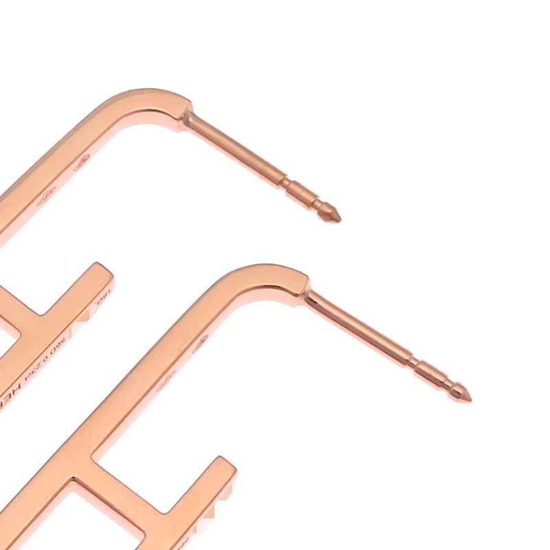 Hermes Rose Gold Chain Link Earrings