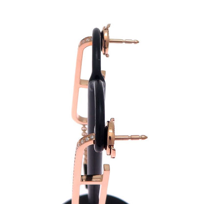 Hermes Rose Gold Chain Link Earrings