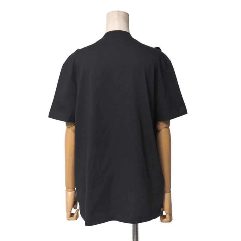 2024Prada Short Sleeve T-shirt Size XS Triangle Logo Beaded Decoration