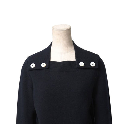 Hermes Knit Size 36 Serie Button All Cashmere Sweater Made In England