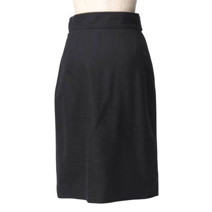 Hermes Skirt Size 34 Belted Inverted Pleats Knee Length Made In France