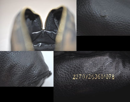 Fendi Zucca Pattern Vintage Pouch Wallet Canvas Leather Brown Black 4021n