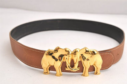 Hermes Leather Belt Reversible Size 75cm (29.53in) 29.5" Black Brown 4093n