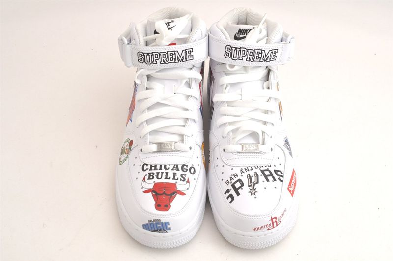 Gucci Nike Air Force Supreme Sneakers Leather USA 8.5 26.5cm (10.43in) White