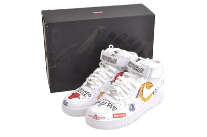 Gucci Nike Air Force Supreme Sneakers Leather USA 8.5 26.5cm (10.43in) White