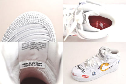 Gucci Nike Air Force Supreme Sneakers Leather USA 8.5 26.5cm (10.43in) White