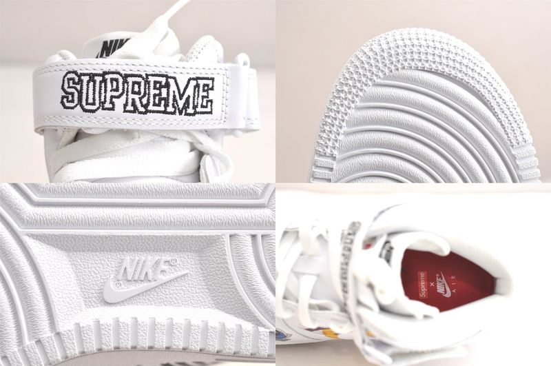 Gucci Nike Air Force Supreme Sneakers Leather USA 8.5 26.5cm (10.43in) White