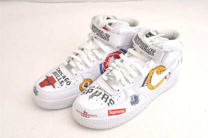 Gucci Nike Air Force Supreme Sneakers Leather USA 8.5 26.5cm (10.43in) White