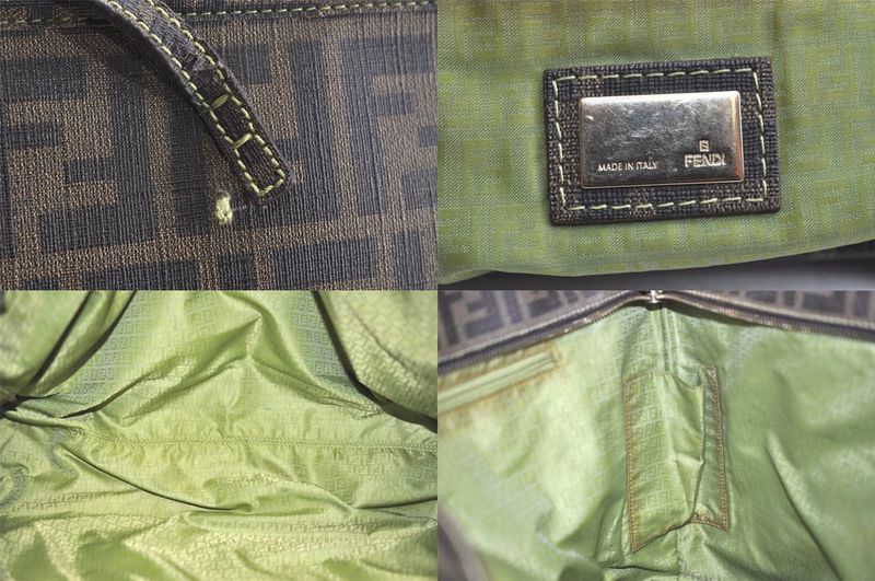 Fendi Vintage Zucca Pattern Shoulder Tote Bag Pvc Brown 4124n