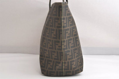 Fendi Vintage Zucca Pattern Shoulder Tote Bag Pvc Brown 4124n