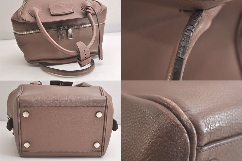 Louis Vuitton Taurillon Haute Maroquinelli Mirallis Handbag Beige LV 4132n