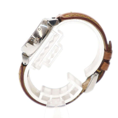 Louis Vuitton Q121212 Tambour Patent Quartz Wrist Grandfather Shape Silver