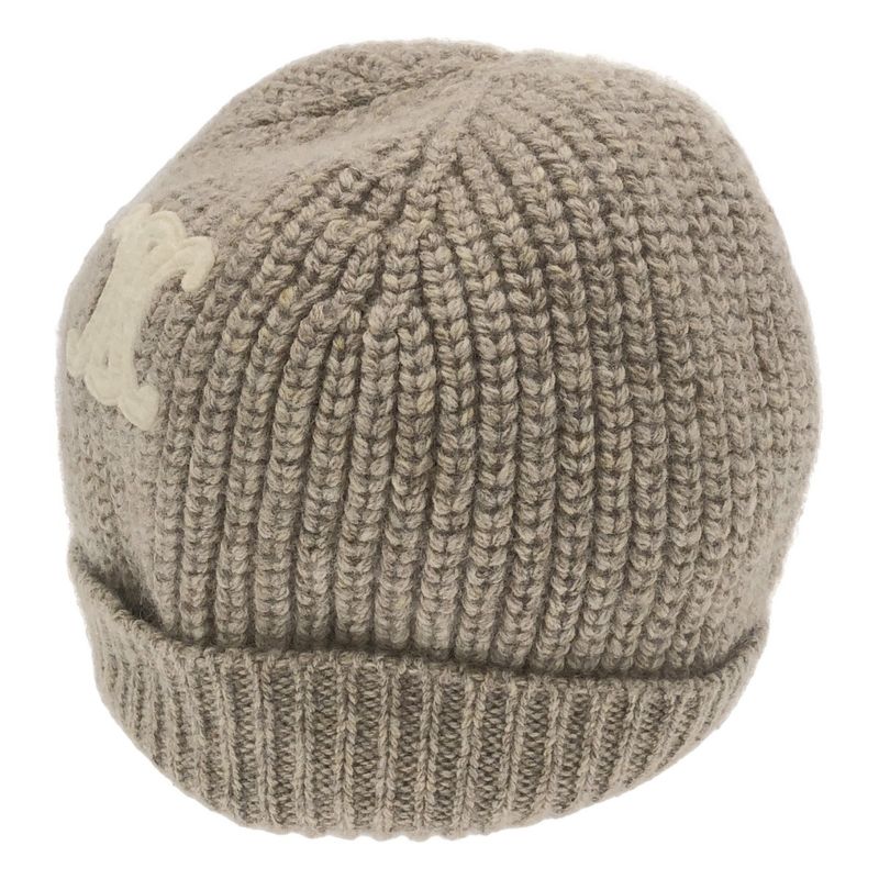 Celine Triomphe Patch Knit Hat Seamless Cashmere 2aa32384d Beige Tu