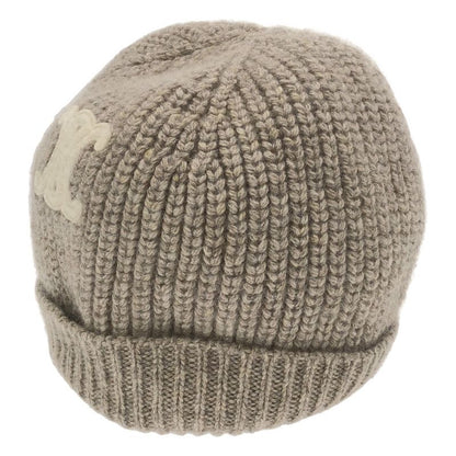 Celine Triomphe Patch Knit Hat Seamless Cashmere 2aa32384d Beige Tu
