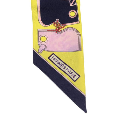 Hermes Camails Camaille Twillie Silk Scarf Yellow Purple